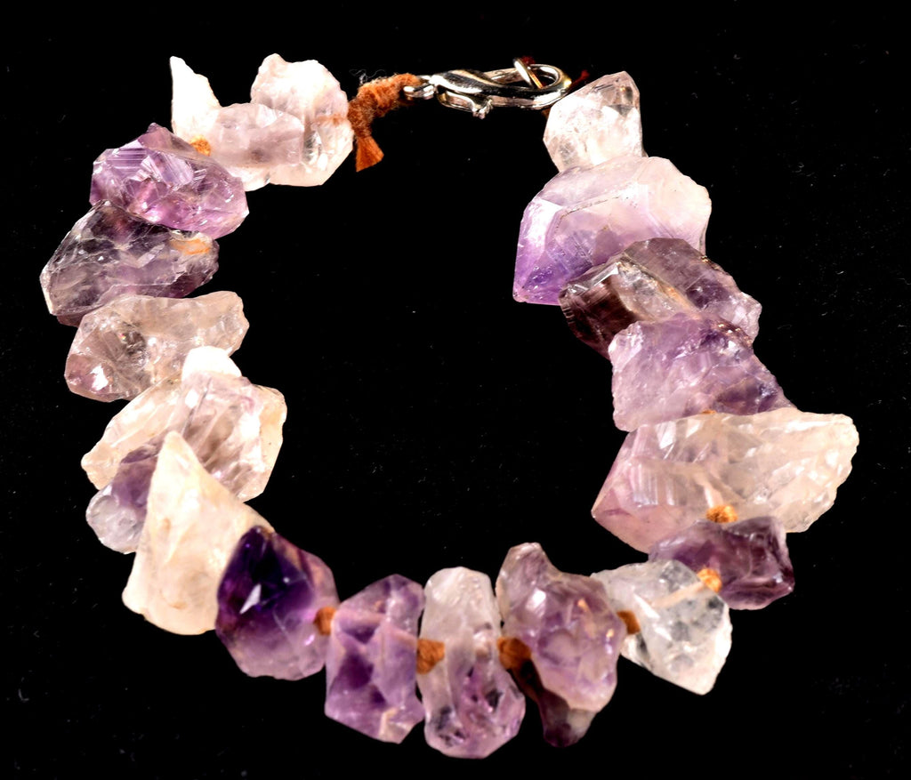 Satyaloka  with amethyst hue  High frequency synergy 12 healing  bliss crystal bracelet   #7079
