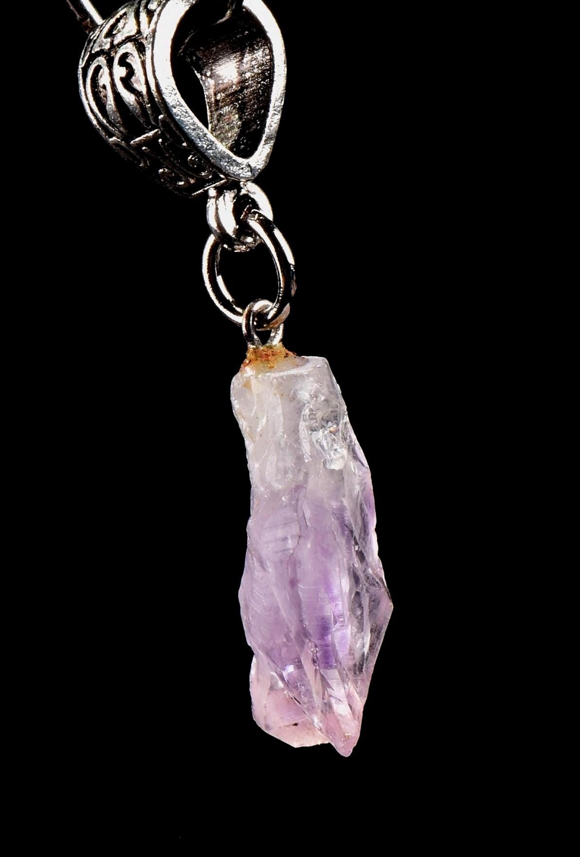 Satyaloka   quartz with amethyst hue pendant High frequency synergy 12 healing  bliss crystal    #7117