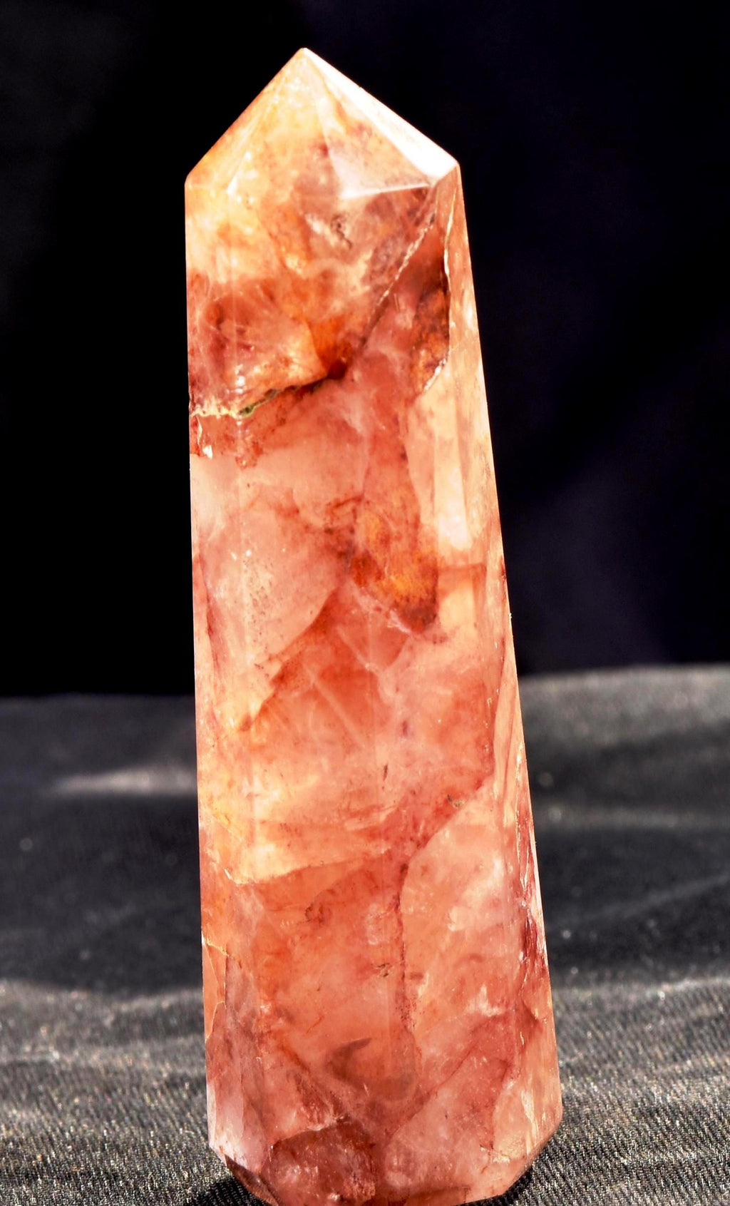 Himalayan Red   agnitite  obelisk  Spiritual spark of supra mental transformation   # 7425