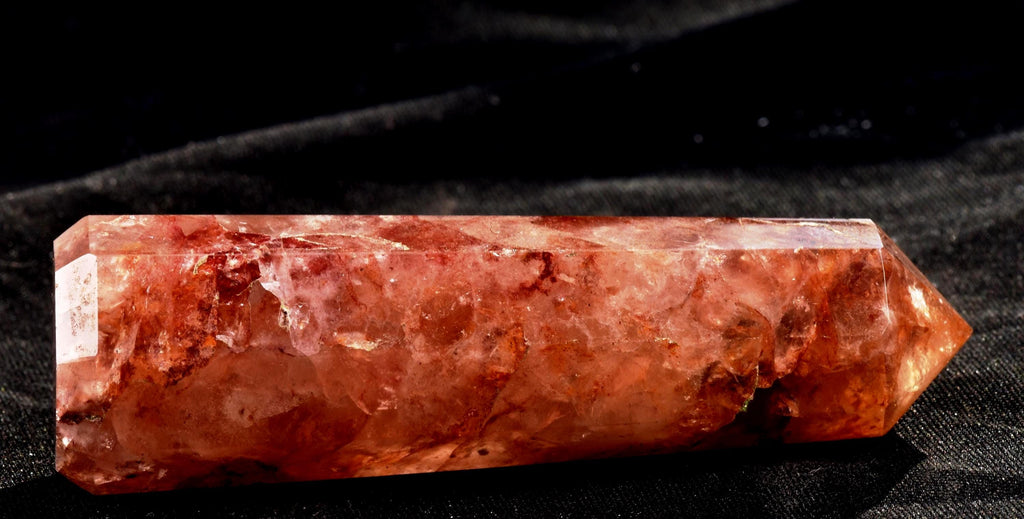 Himalayan Red   agnitite  obelisk  Spiritual spark of supra mental transformation   # 7425