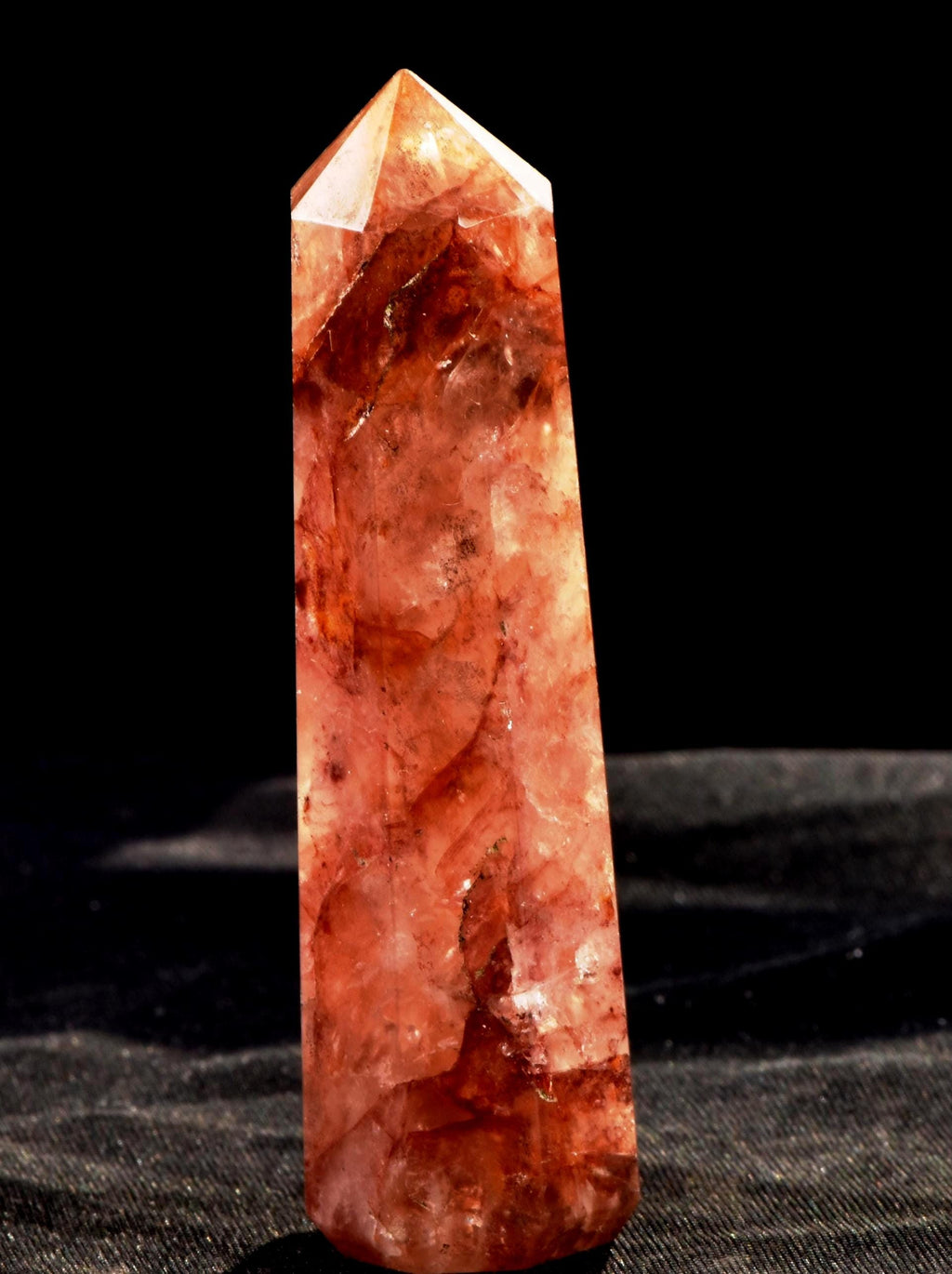 Himalayan Red   agnitite  obelisk  Spiritual spark of supra mental transformation   # 7425