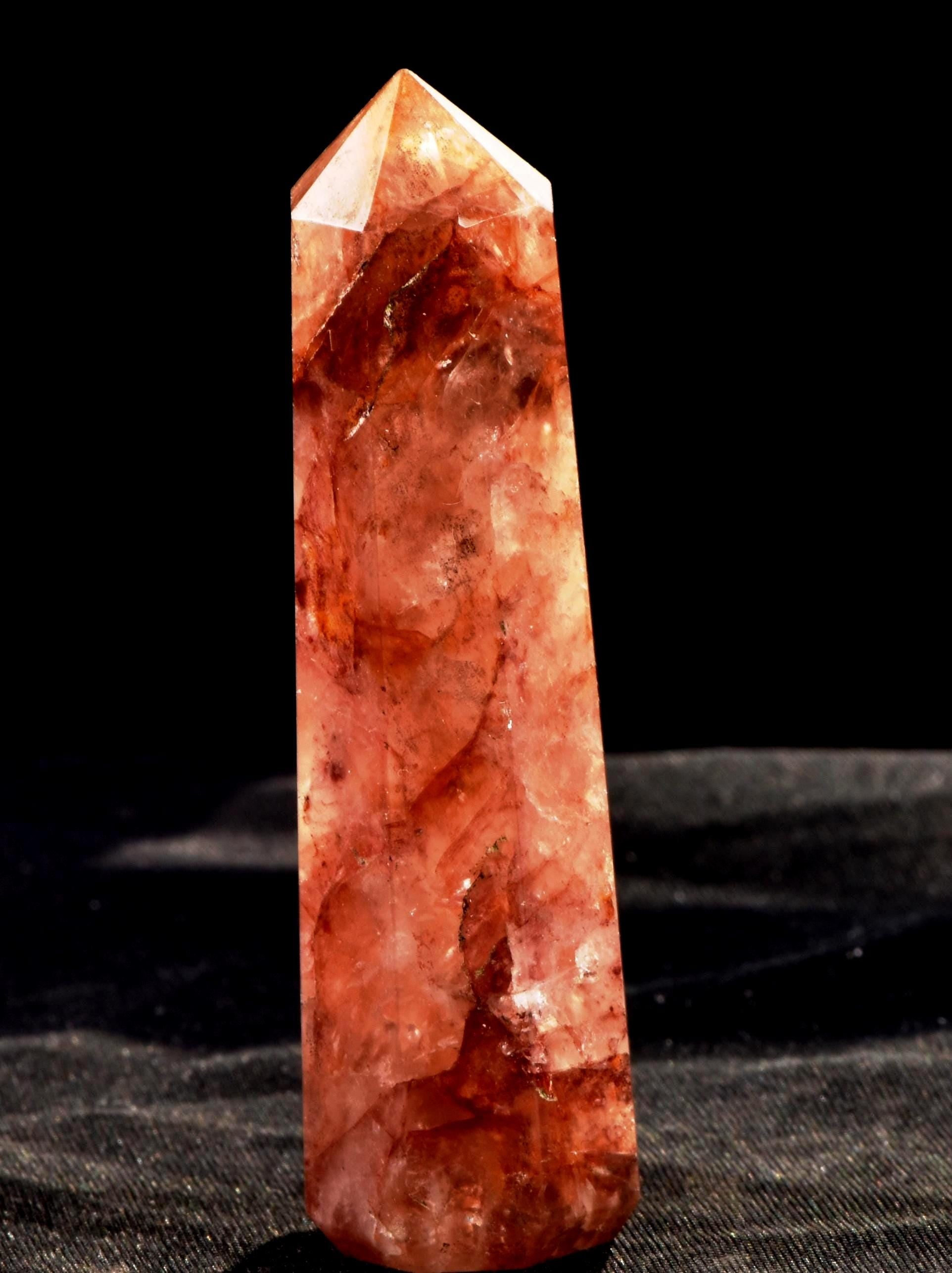 Himalayan Red   agnitite  obelisk  Spiritual spark of supra mental transformation   # 7425