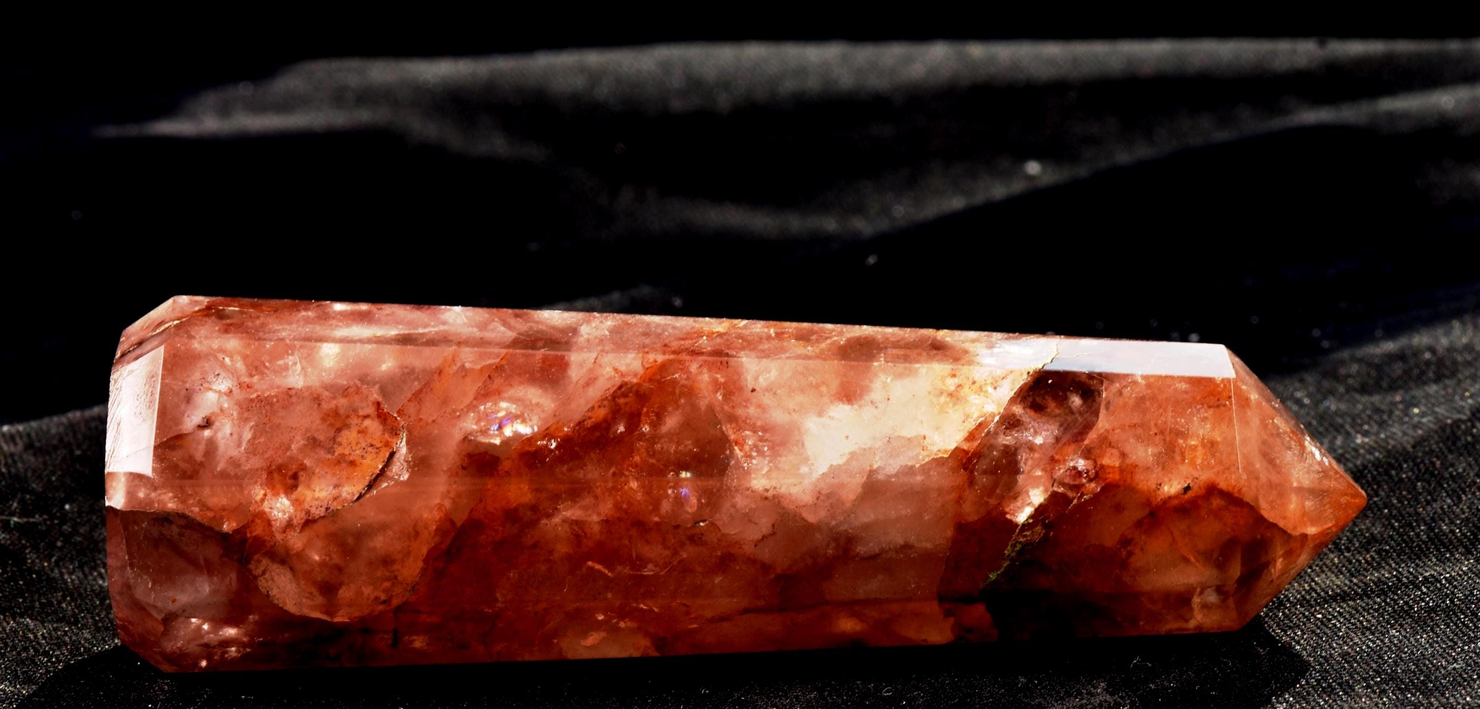 Himalayan Red   agnitite  obelisk  Spiritual spark of supra mental transformation   # 7425