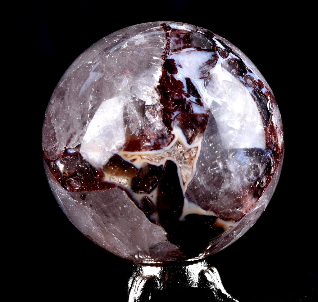Himalayan  red Agnitite Rainbow,window crystal 10.5 cms sphere  supra mental manifestation  # 7058