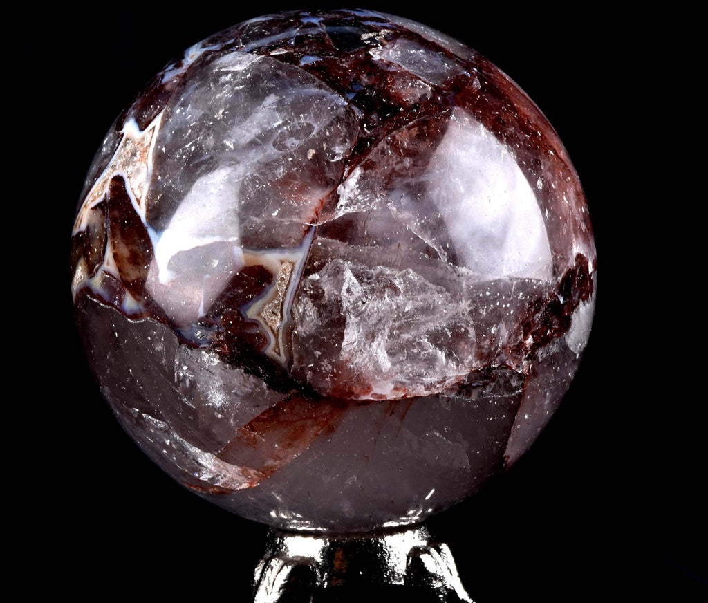 Himalayan  red Agnitite Rainbow,window crystal 10.5 cms sphere  supra mental manifestation  # 7058
