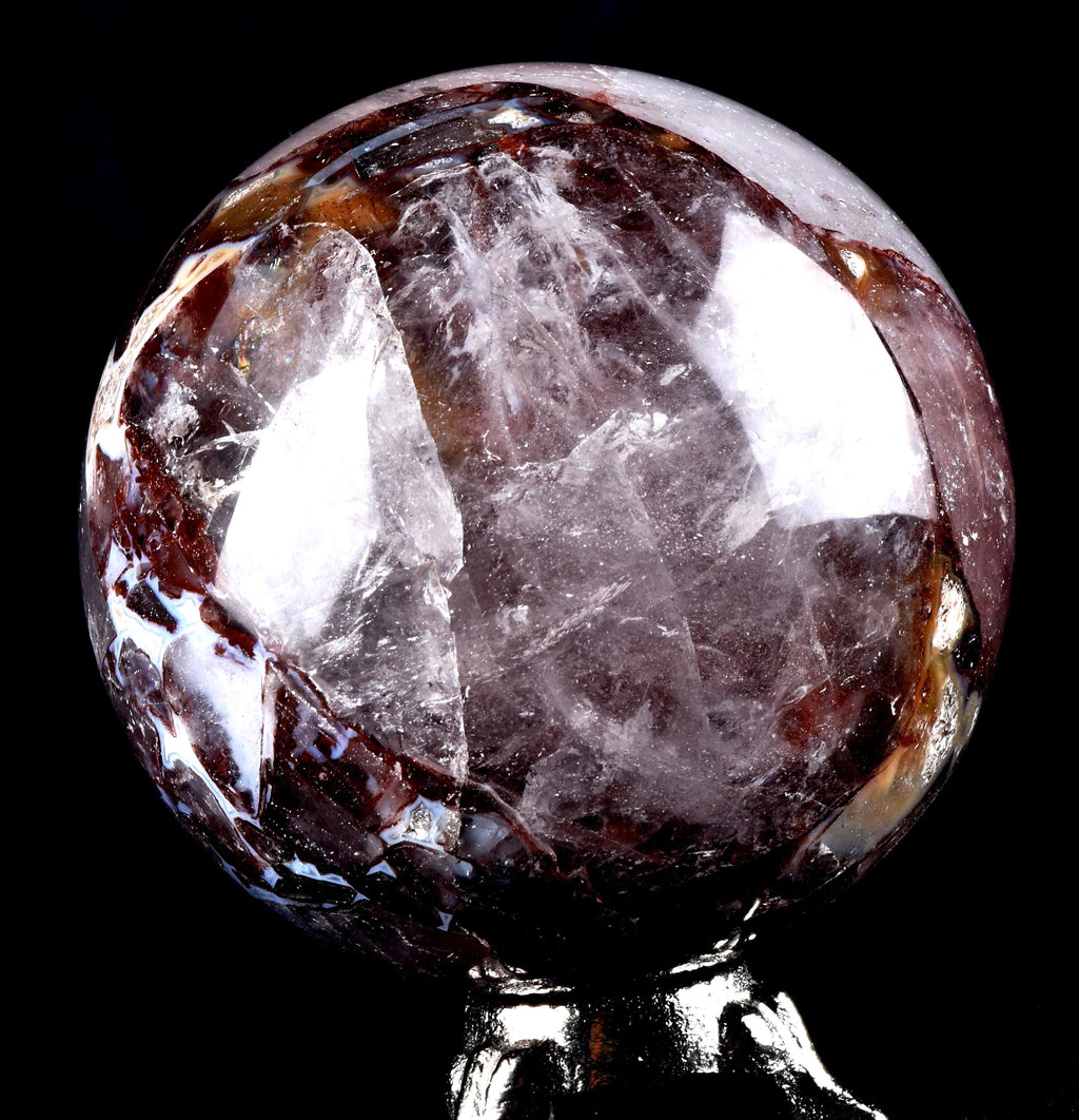 Himalayan  red Agnitite Rainbow,window crystal 10.5 cms sphere  supra mental manifestation  # 7058