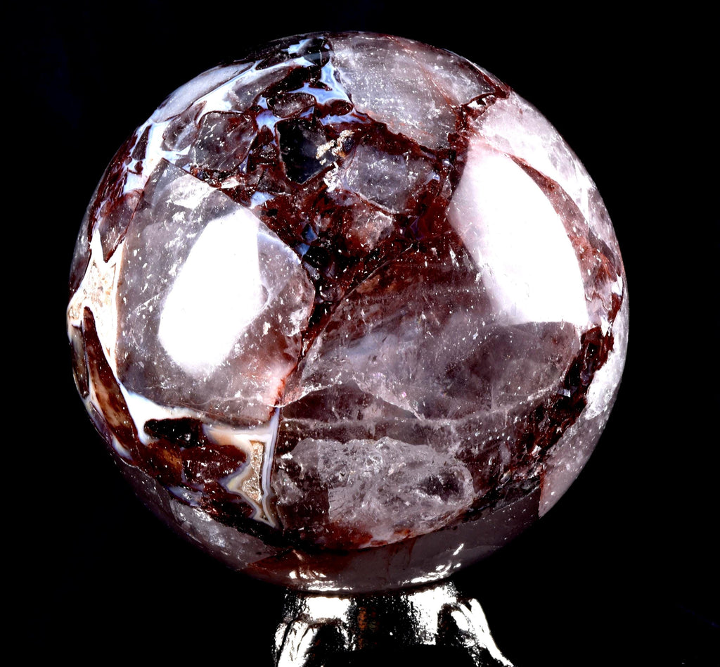 Himalayan  red Agnitite Rainbow,window crystal 10.5 cms sphere  supra mental manifestation  # 7058