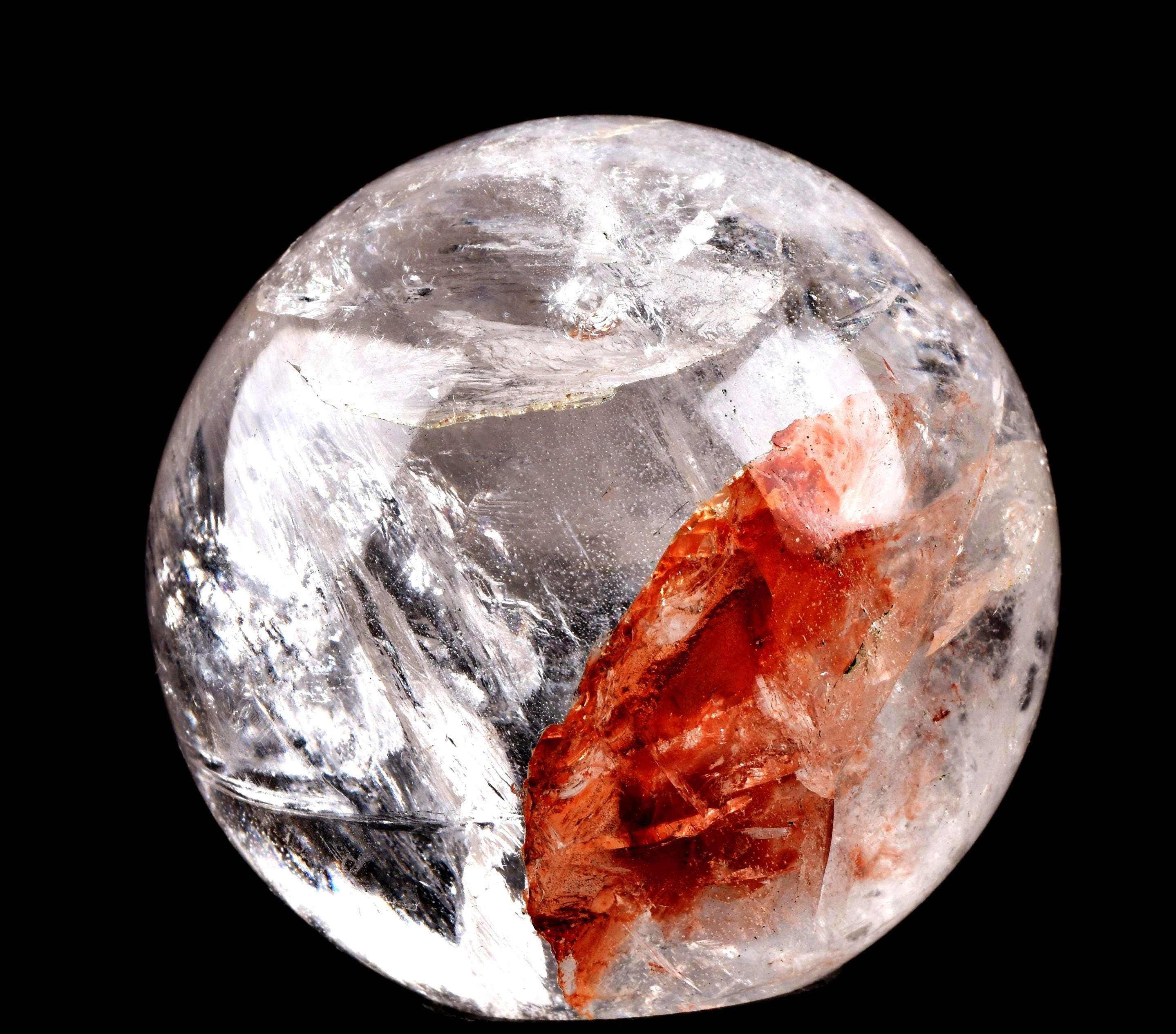 Himalayan  golden healer / Agnitite pink/gold Rainbow, sphere  supra mental manifestation  # 7868
