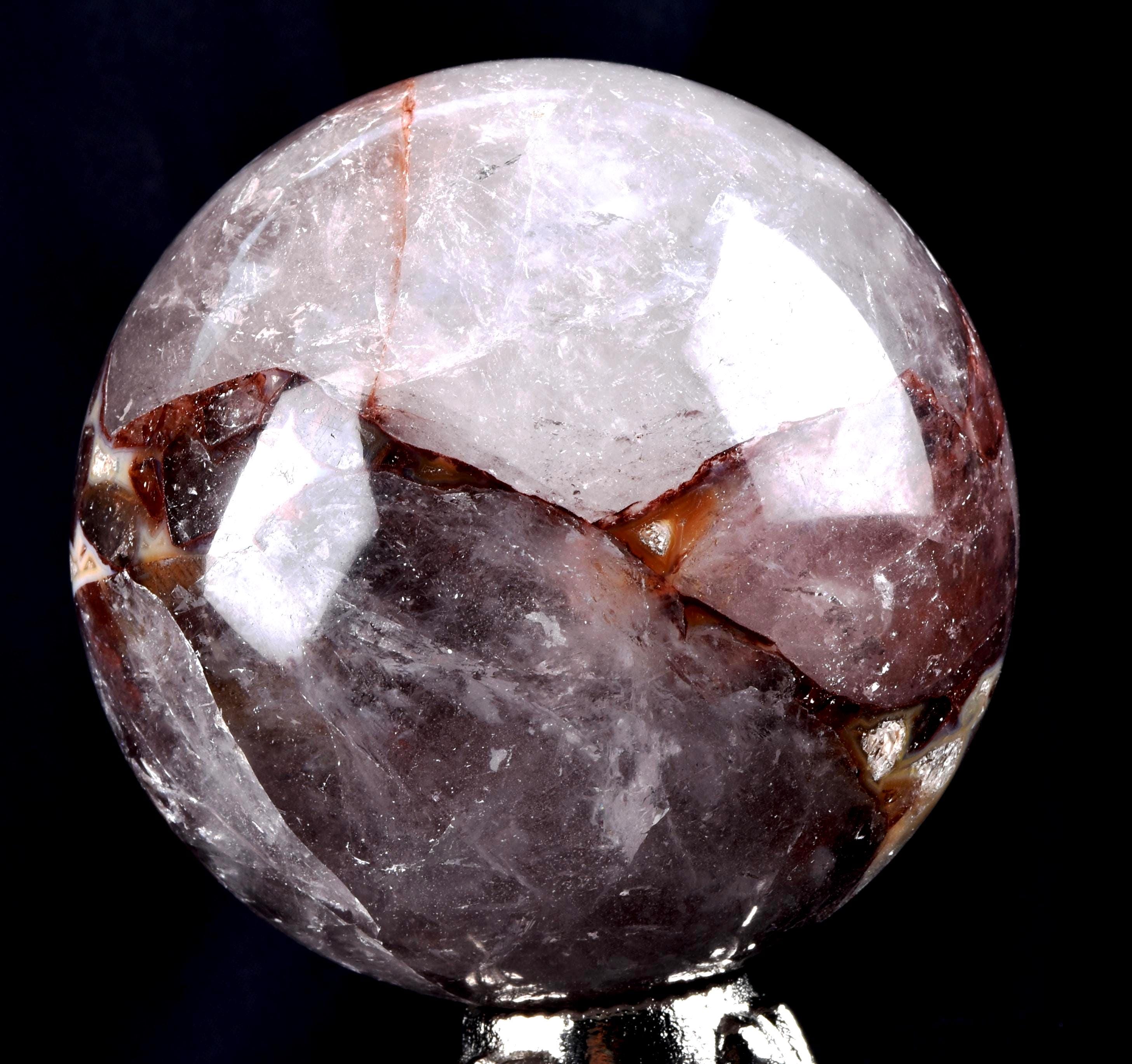 Himalayan  red Agnitite Rainbow,window crystal 10.5 cms sphere  supra mental manifestation  # 7058
