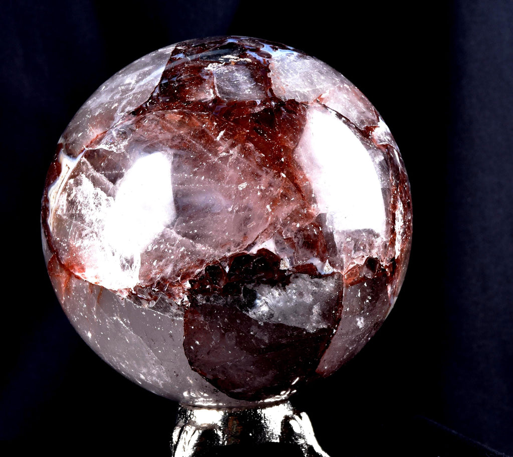 Himalayan  red Agnitite Rainbow,window crystal 10.5 cms sphere  supra mental manifestation  # 7058