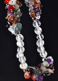 satyaloka  beads necklace with semi precious multi  gem stone chip bead  chakra  new age necklace #6823