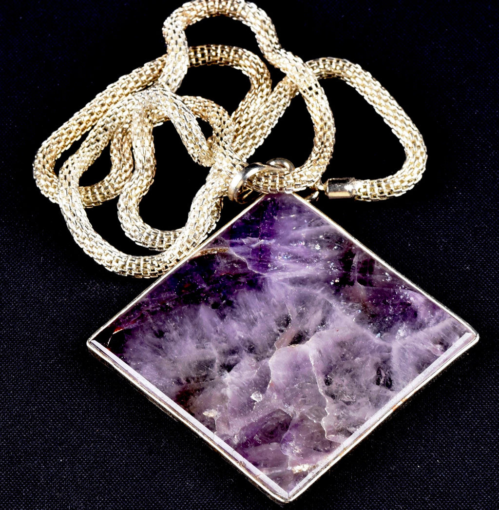 Super seven melody stone  chevron square plate   pendant psychic abilities spiritual elevation    7261