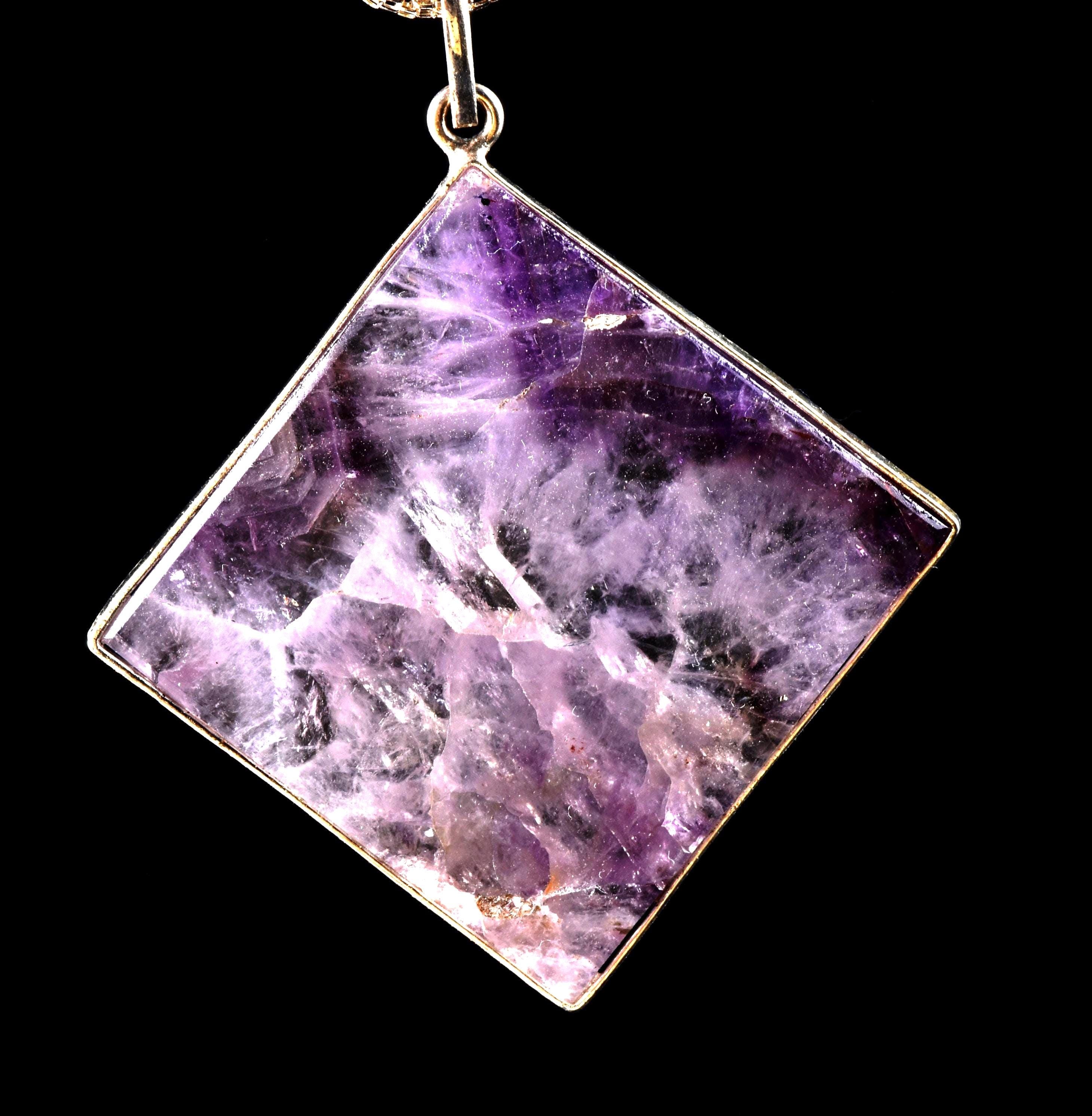Super seven melody stone  chevron square plate   pendant psychic abilities spiritual elevation    7261