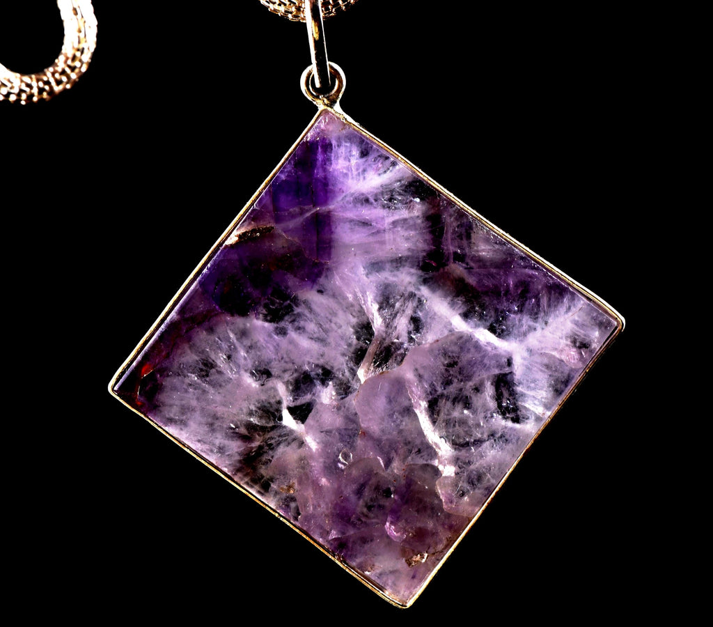 Super seven melody stone  chevron square plate   pendant psychic abilities spiritual elevation    7261