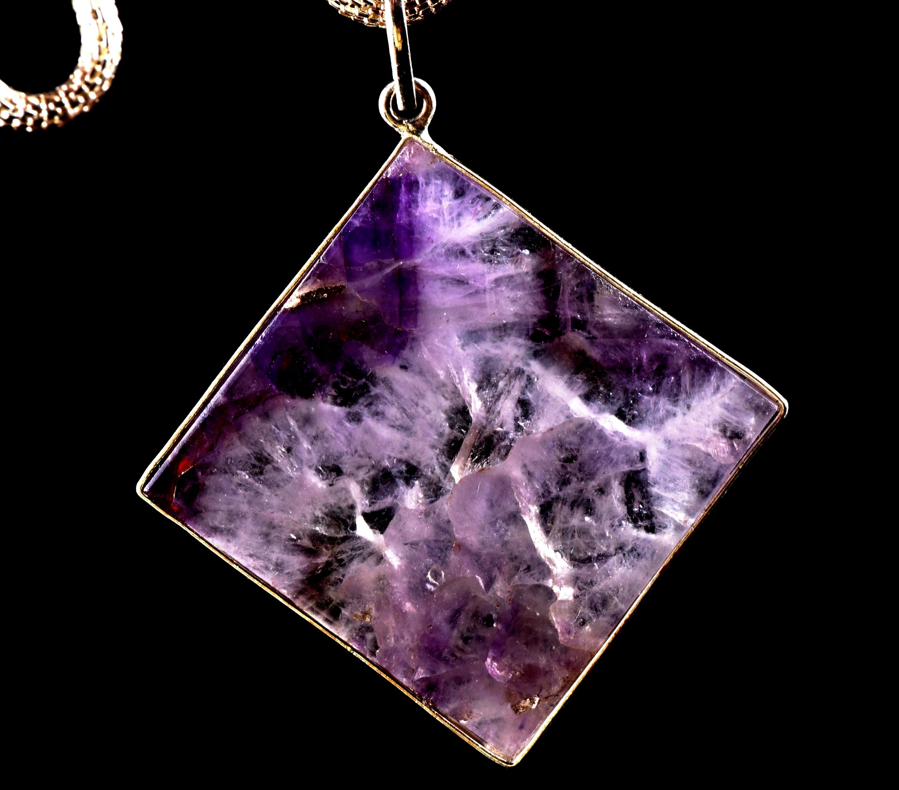 Super seven melody stone  chevron square plate   pendant psychic abilities spiritual elevation    7261