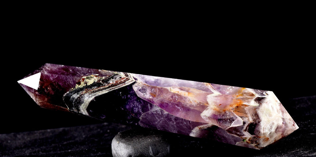 Super seven 7 melody stone double terminated chevron shaman wand  7923