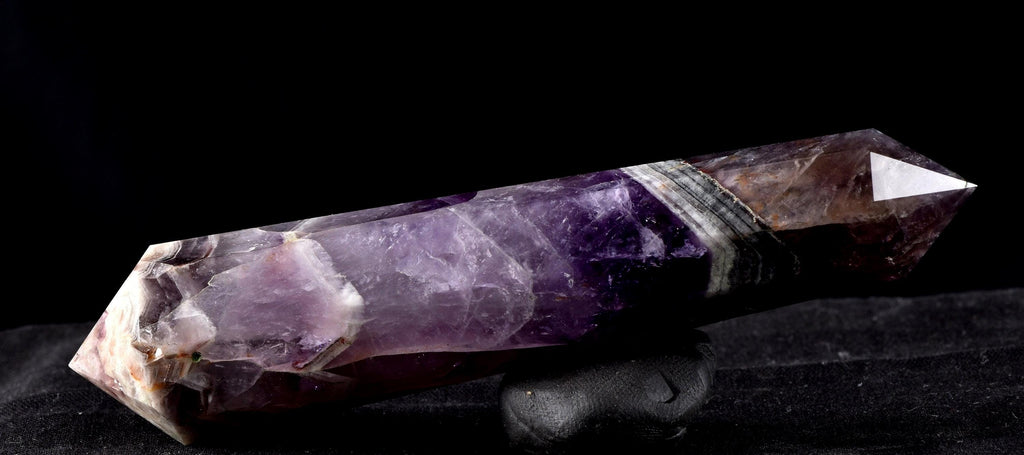 Super seven 7 melody stone double terminated chevron shaman wand  7923
