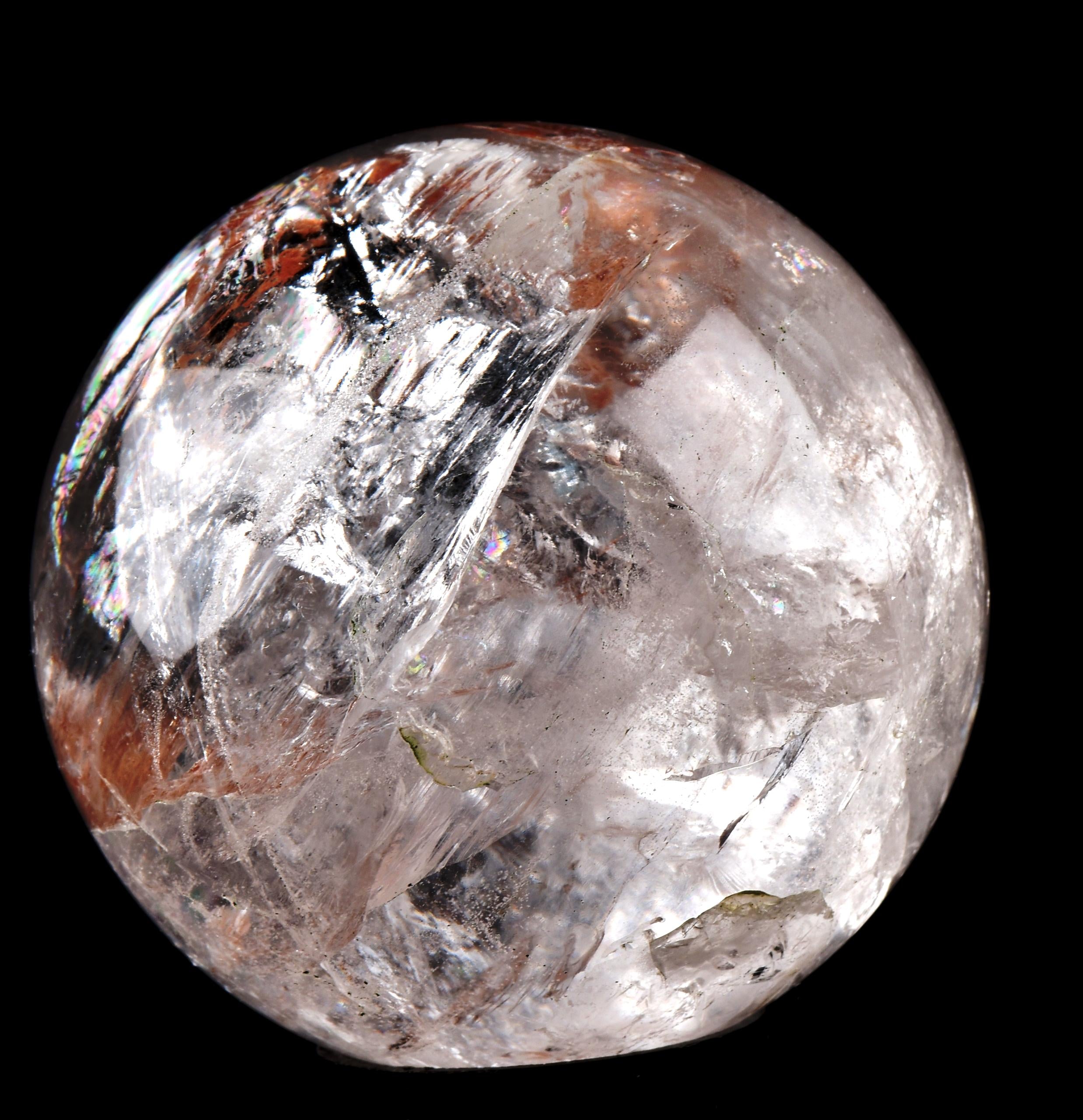 Himalayan  golden healer / Agnitite pink/gold Rainbow, sphere  supra mental manifestation  # 7868