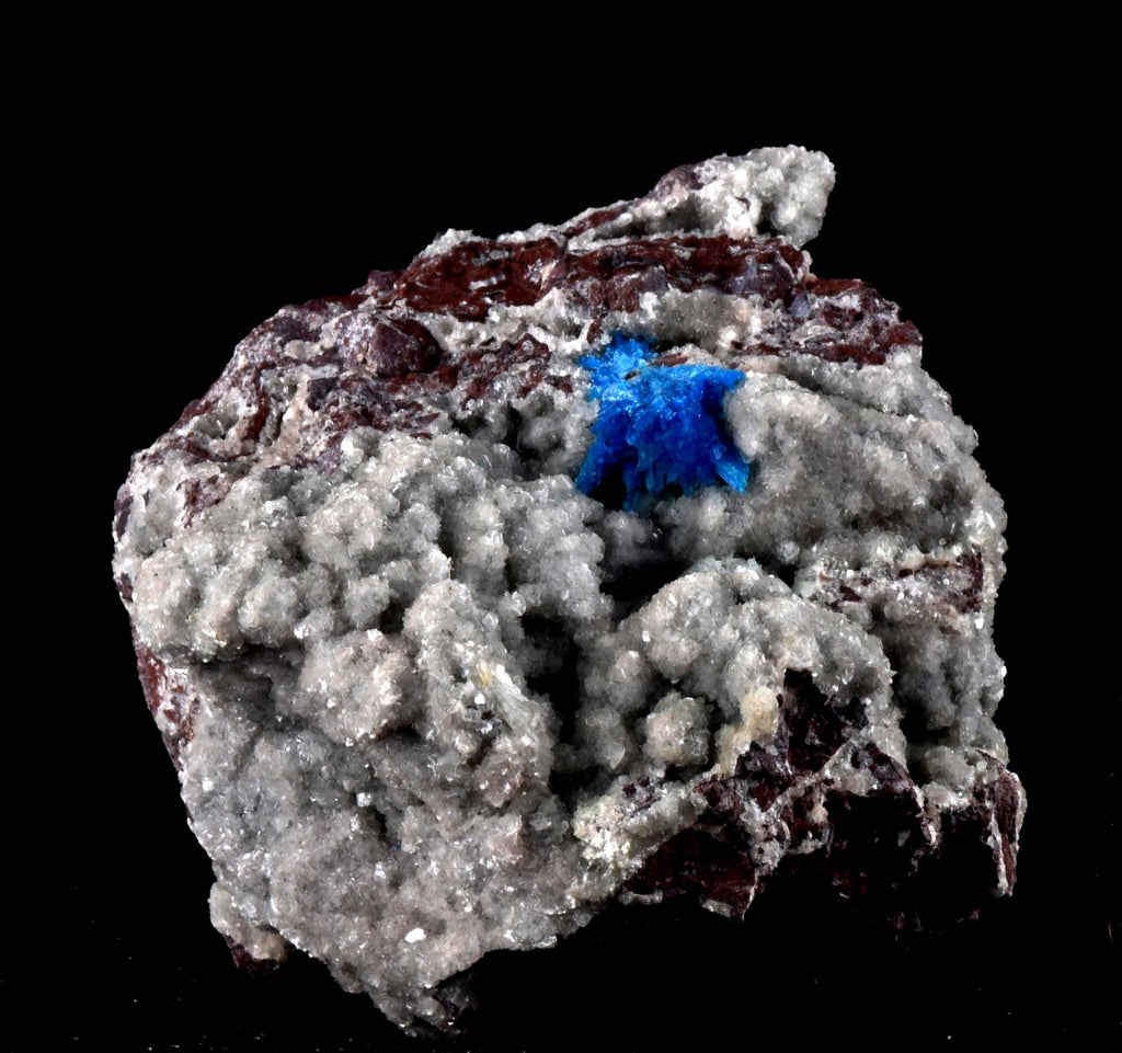 Peacock blue Pentagonite crystal  on heulandite base  third eye and crown chakras, #  7201