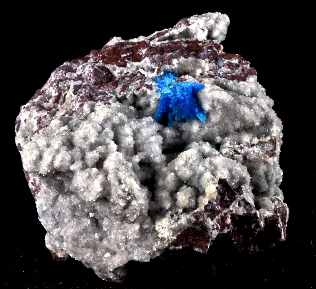 Peacock blue Pentagonite crystal  on heulandite base  third eye and crown chakras, #  7201