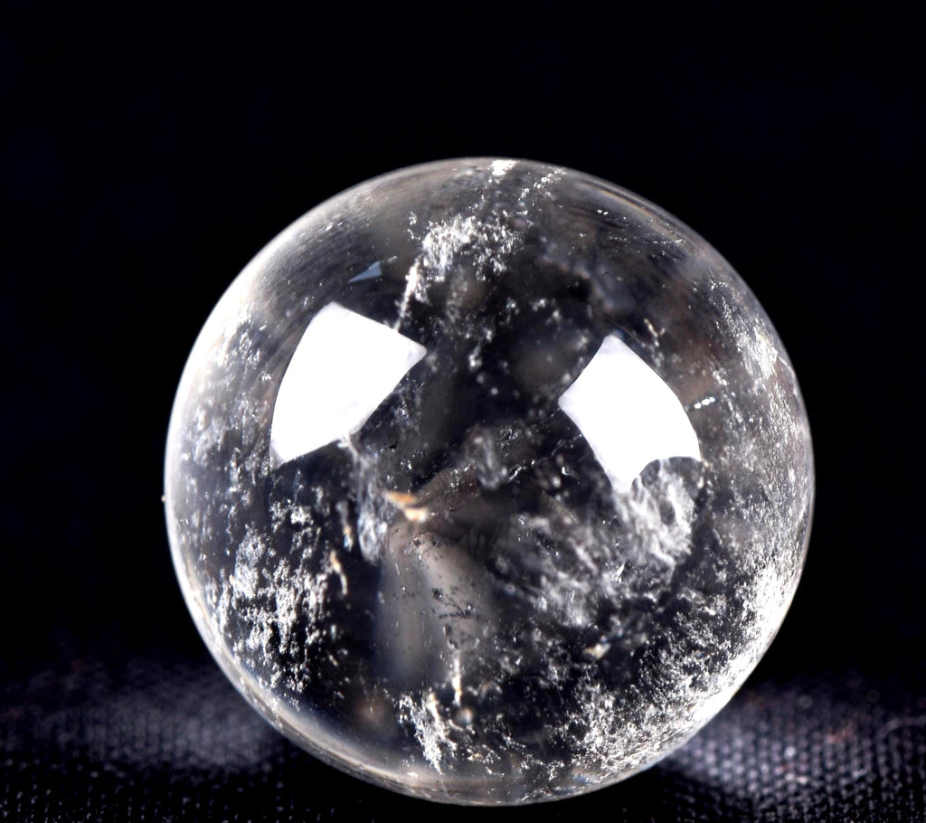Satyaloka quartz tiny scrying devic  sphere  High frequency synergy 12 crystal ''sat-chit -ananda   #7940