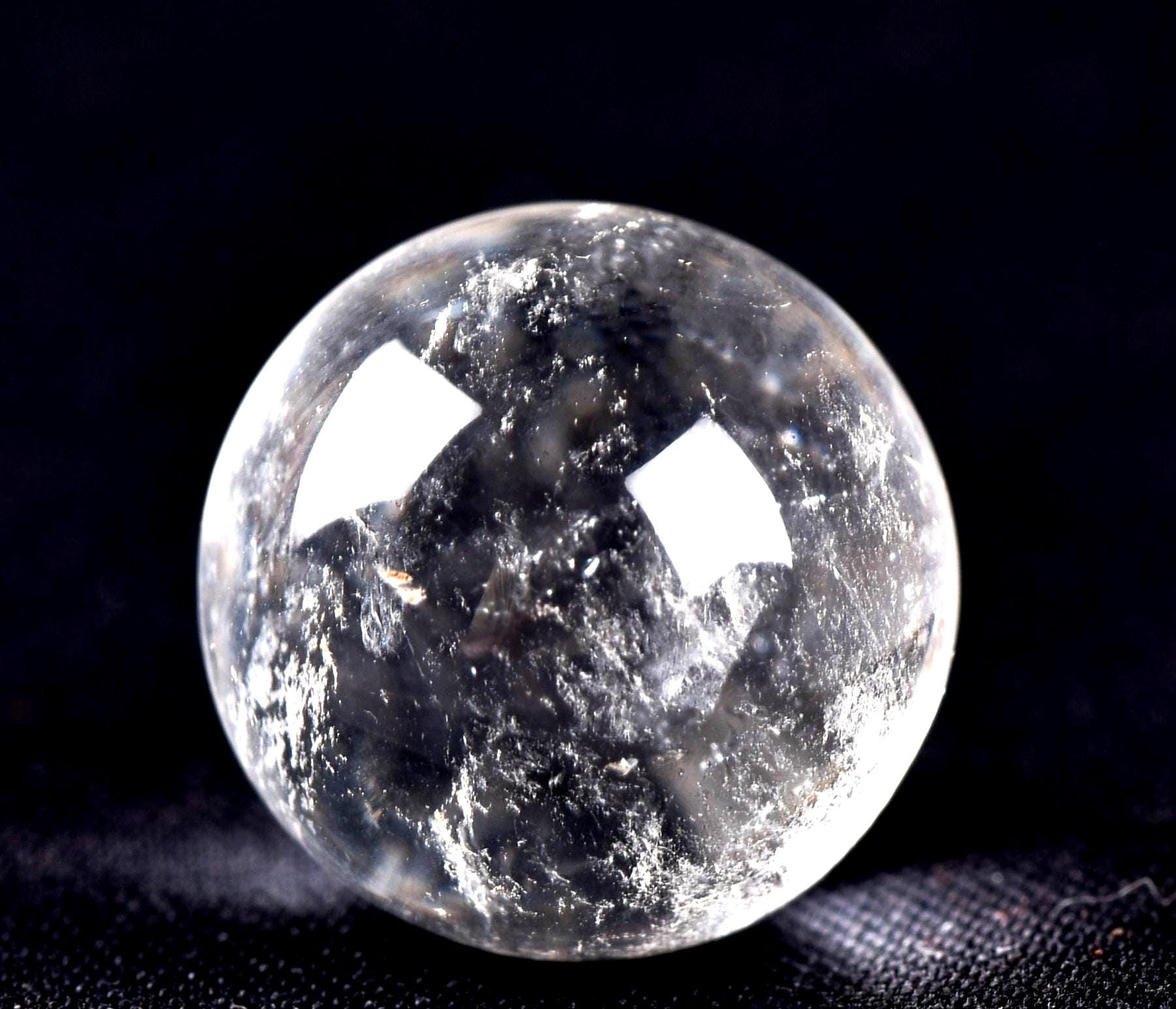 Satyaloka quartz tiny scrying devic  sphere  High frequency synergy 12 crystal ''sat-chit -ananda   #7940