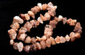 Nirvana pink ice quartz trigonic, himalayan high altitude growth interference crystal 26 inch 60 beads Necklace #7919