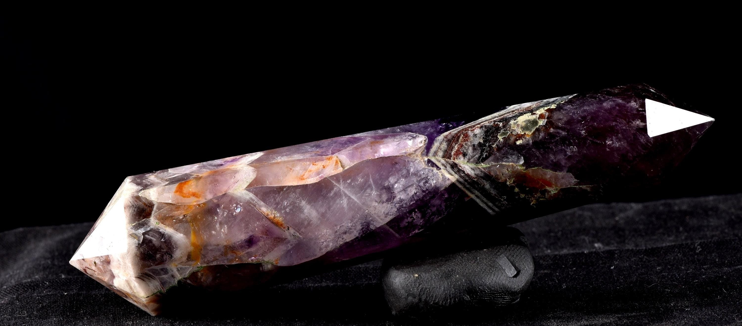 Super seven 7 melody stone double terminated chevron shaman wand  7923