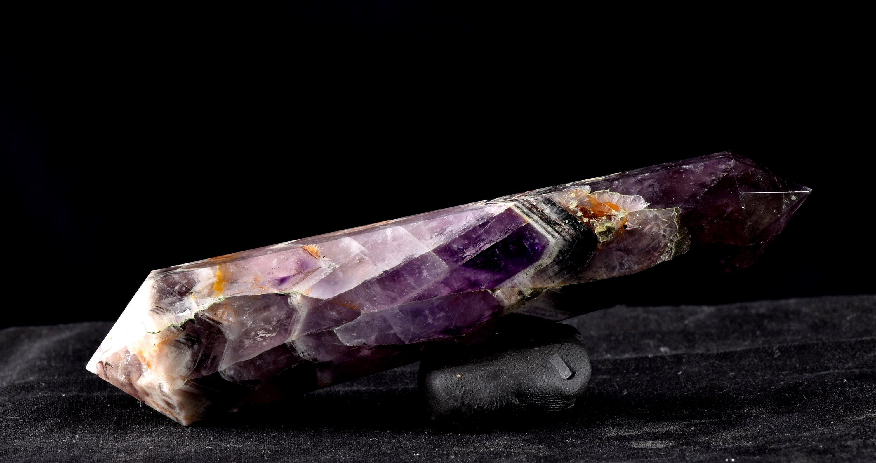 Super seven 7 melody stone double terminated chevron shaman wand  7923