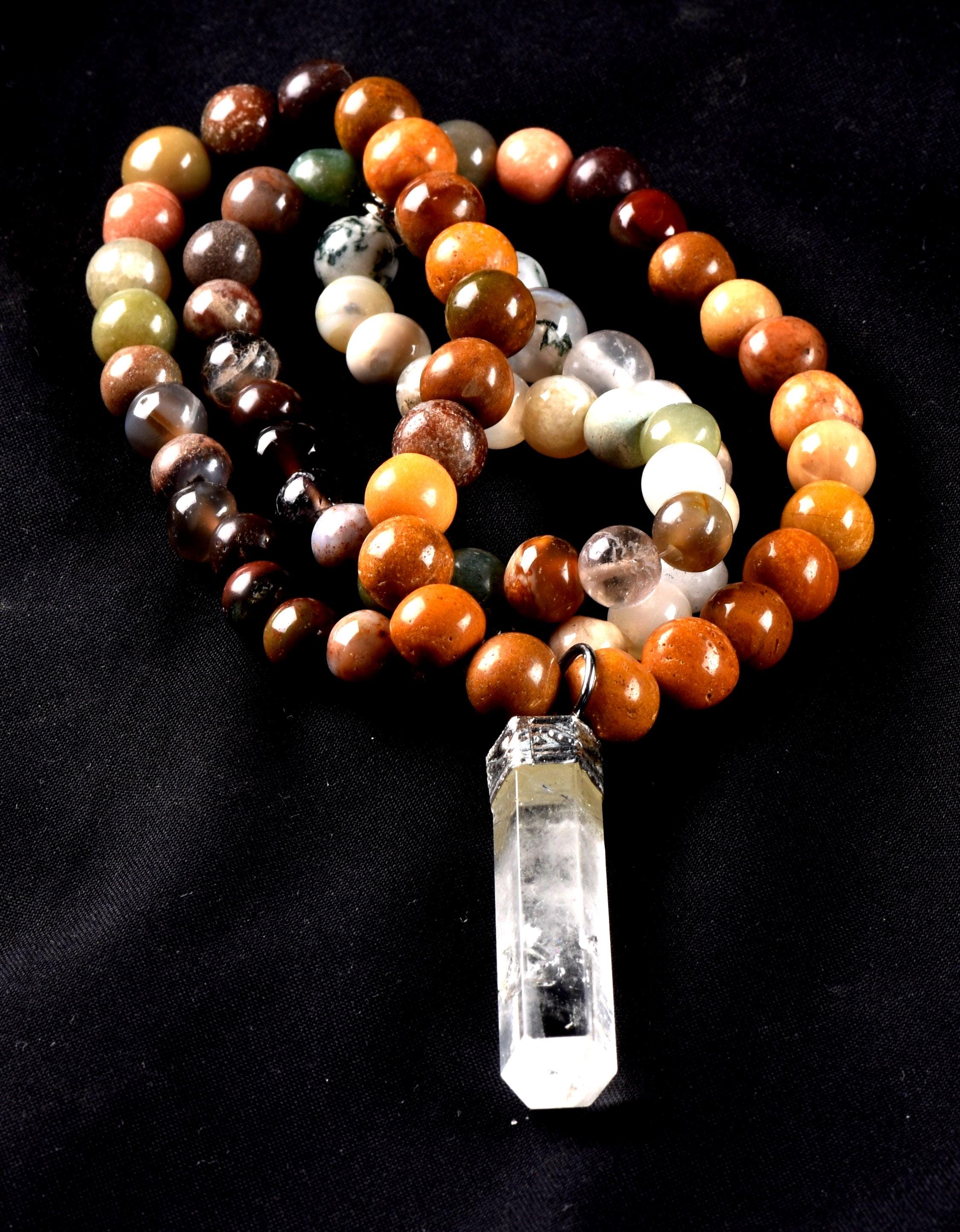 Red jasper green aventurian,golden healer  necklace with satyaloka satyamani pendant, transmuting emotional, mental and physical pain #6617