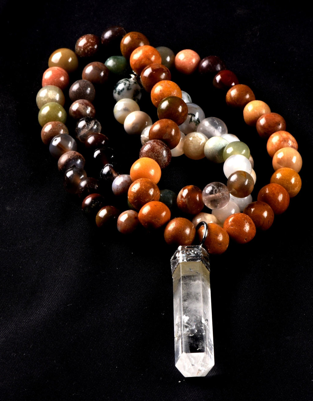 Red jasper green aventurian,golden healer  necklace with satyaloka satyamani pendant, transmuting emotional, mental and physical pain #6617