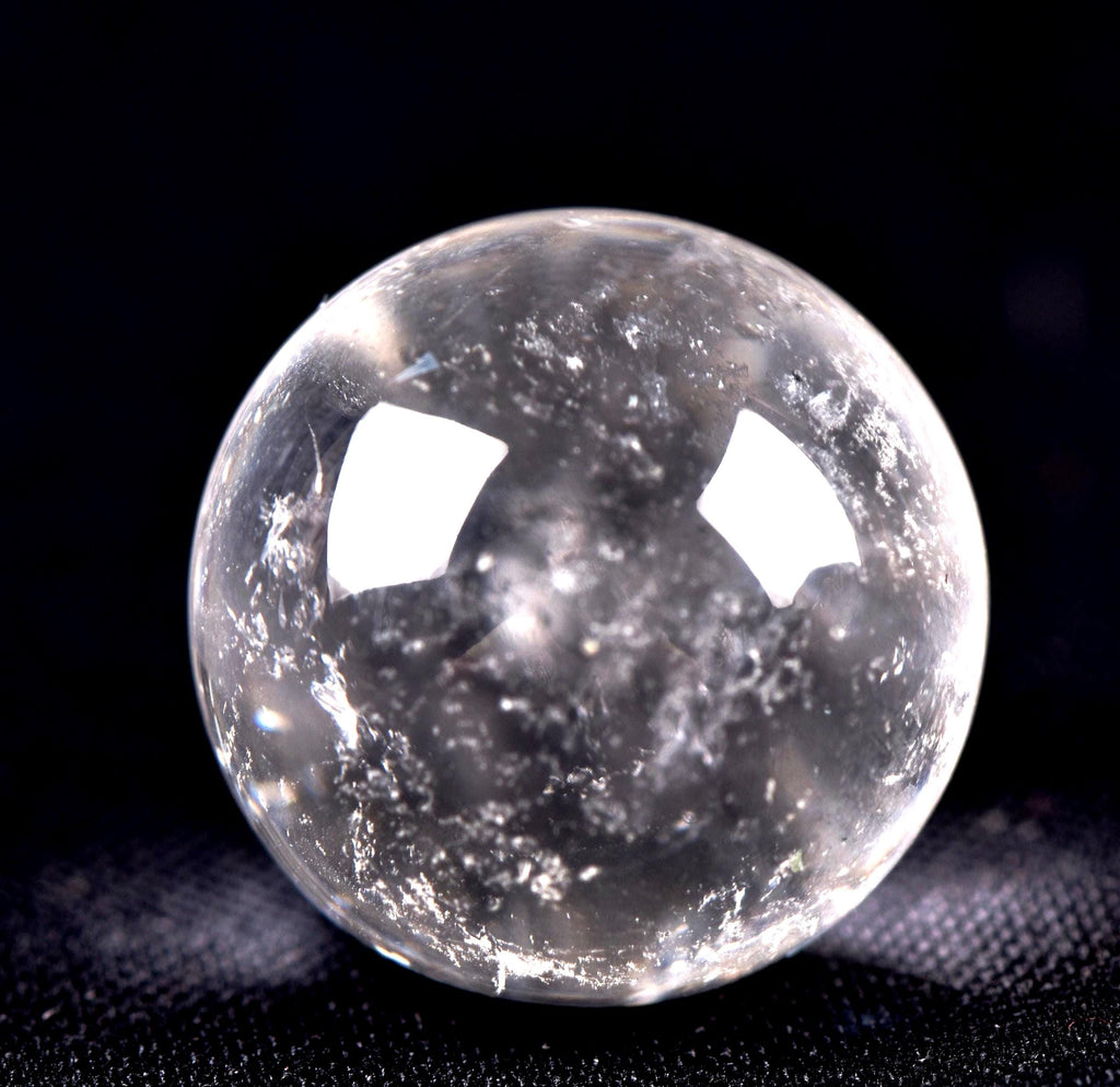 Satyaloka quartz tiny scrying devic  sphere  High frequency synergy 12 crystal ''sat-chit -ananda   #7940