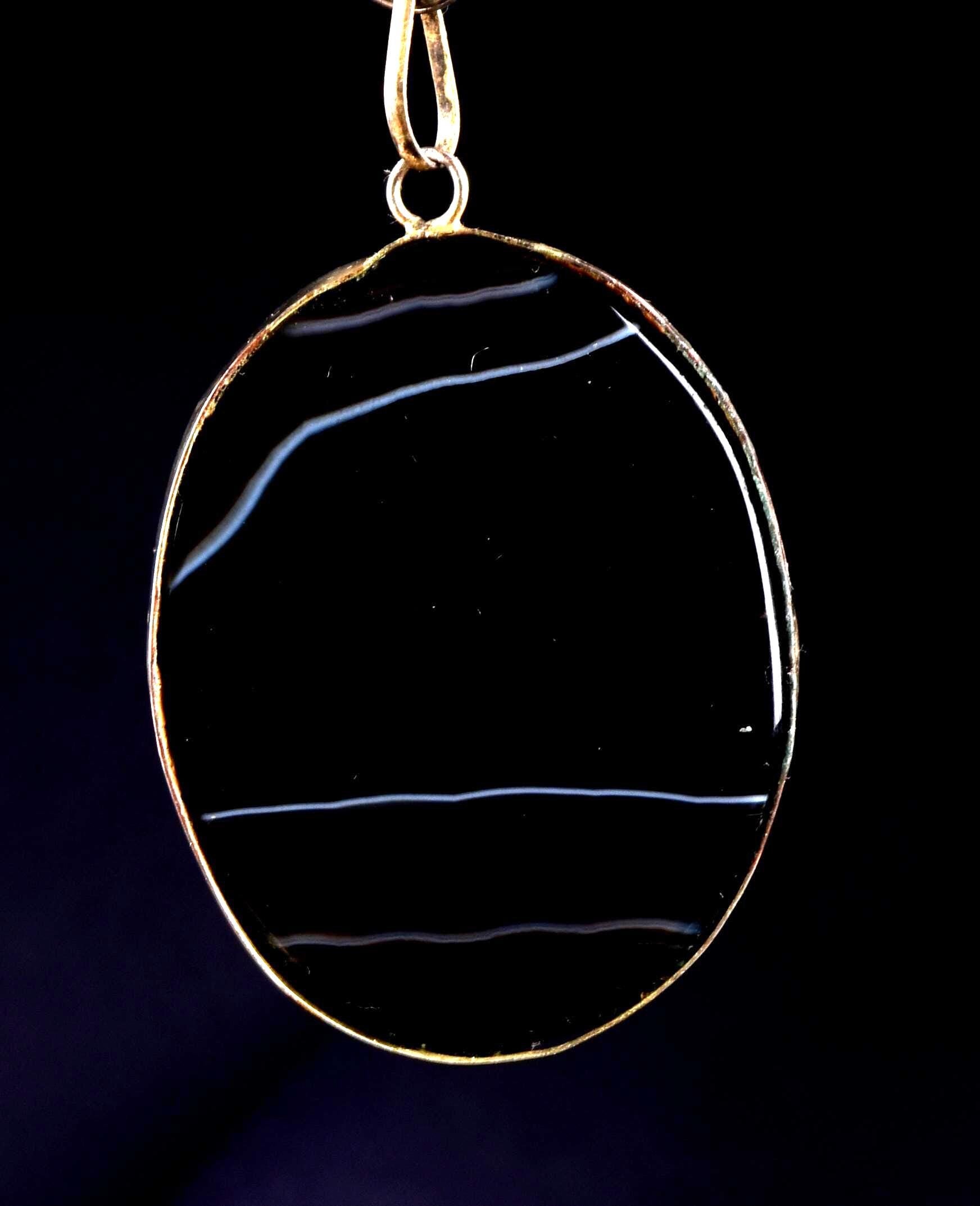 Rare Mystic  Sulemani soloman stone  natural  yin yang  pendant #7978