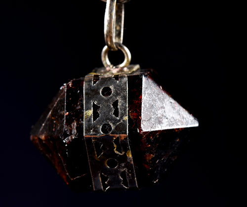Garnet  Double Terminated polished Pendant  natural  gem  courage and passion #   7983