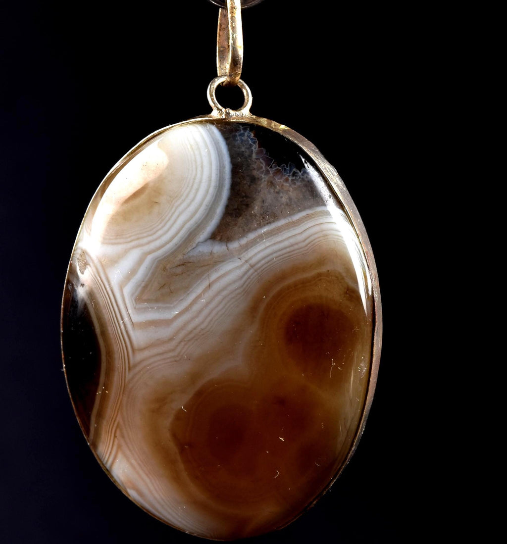 Rare Mystic  Sulemani soloman stone  natural  yin yang  pendant #7991