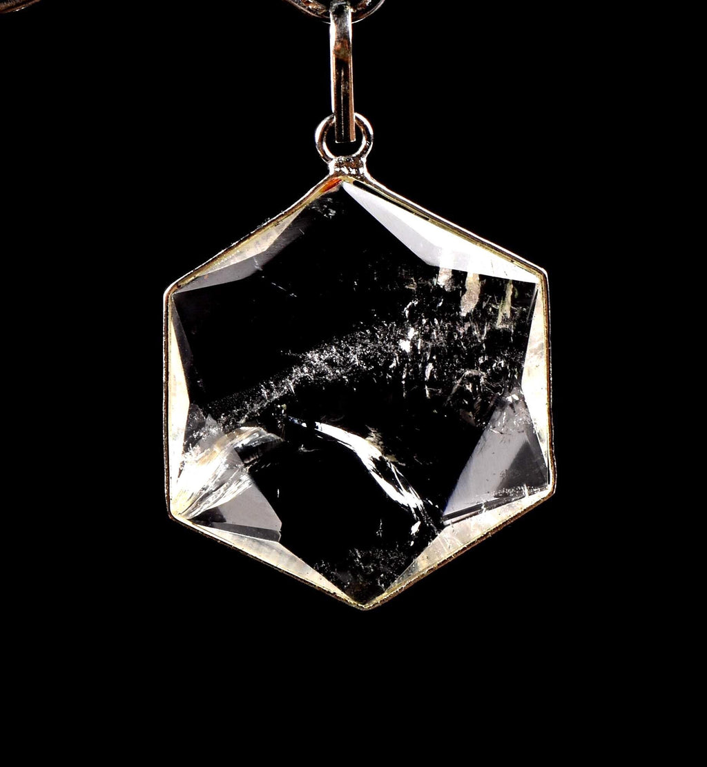 satyaloka Quartz Hexagonal Star Pendant Facilitator Accelerator| Hexagram | Sacred Geometry 7792