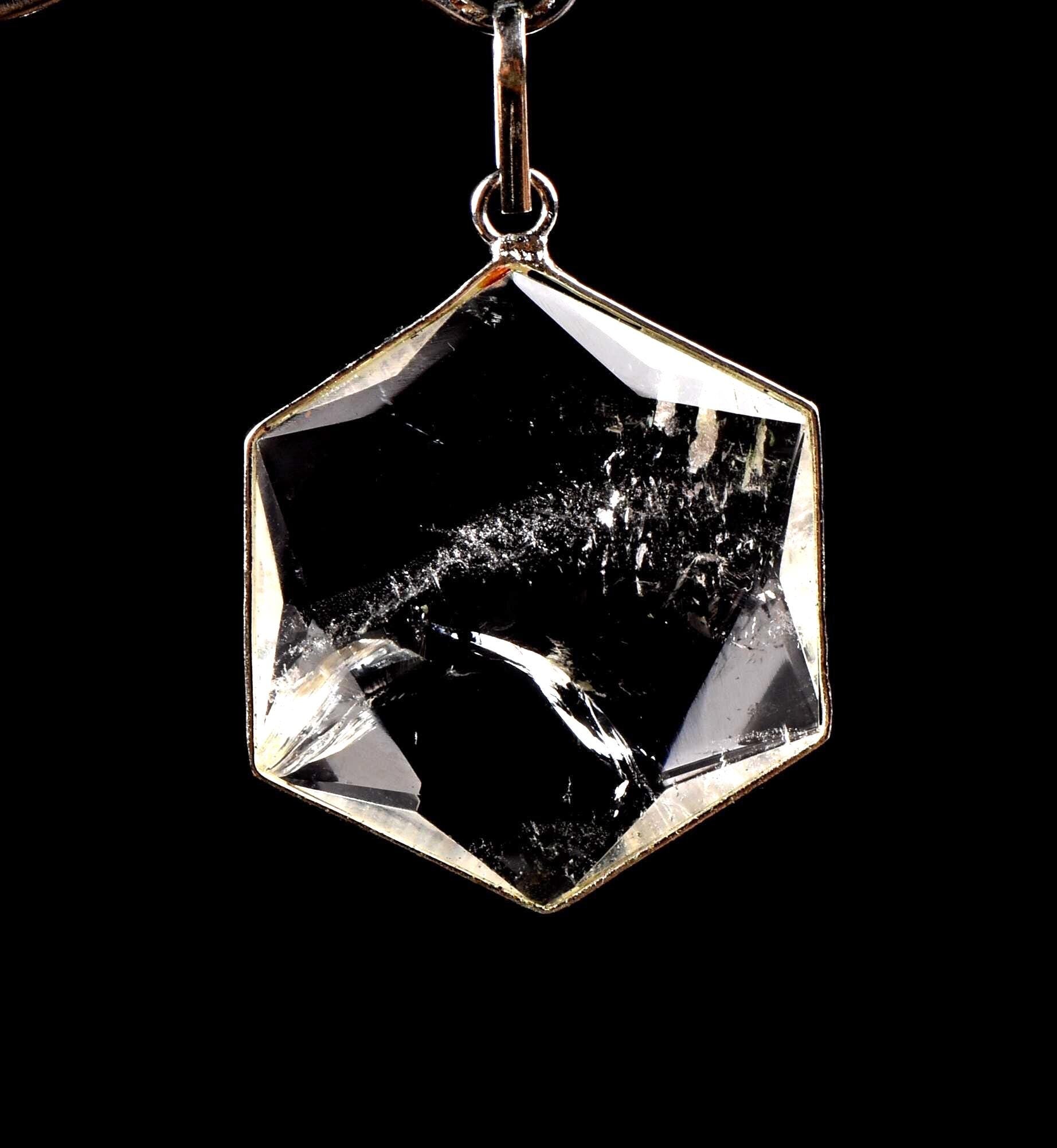 satyaloka Quartz Hexagonal Star Pendant Facilitator Accelerator| Hexagram | Sacred Geometry 7792