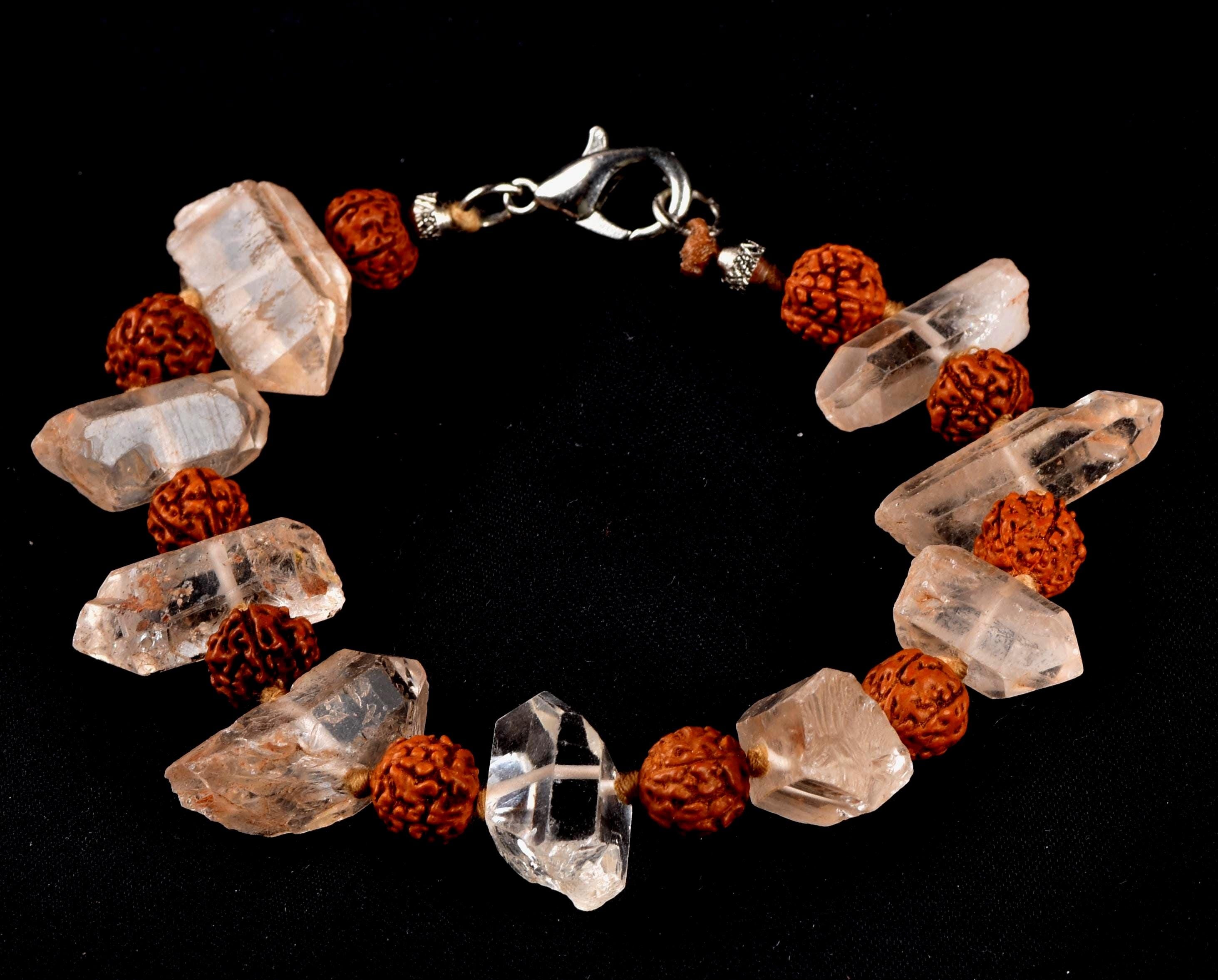 Himalayan tiny points shaman protection good luck bracelet with rudraksha # 8023