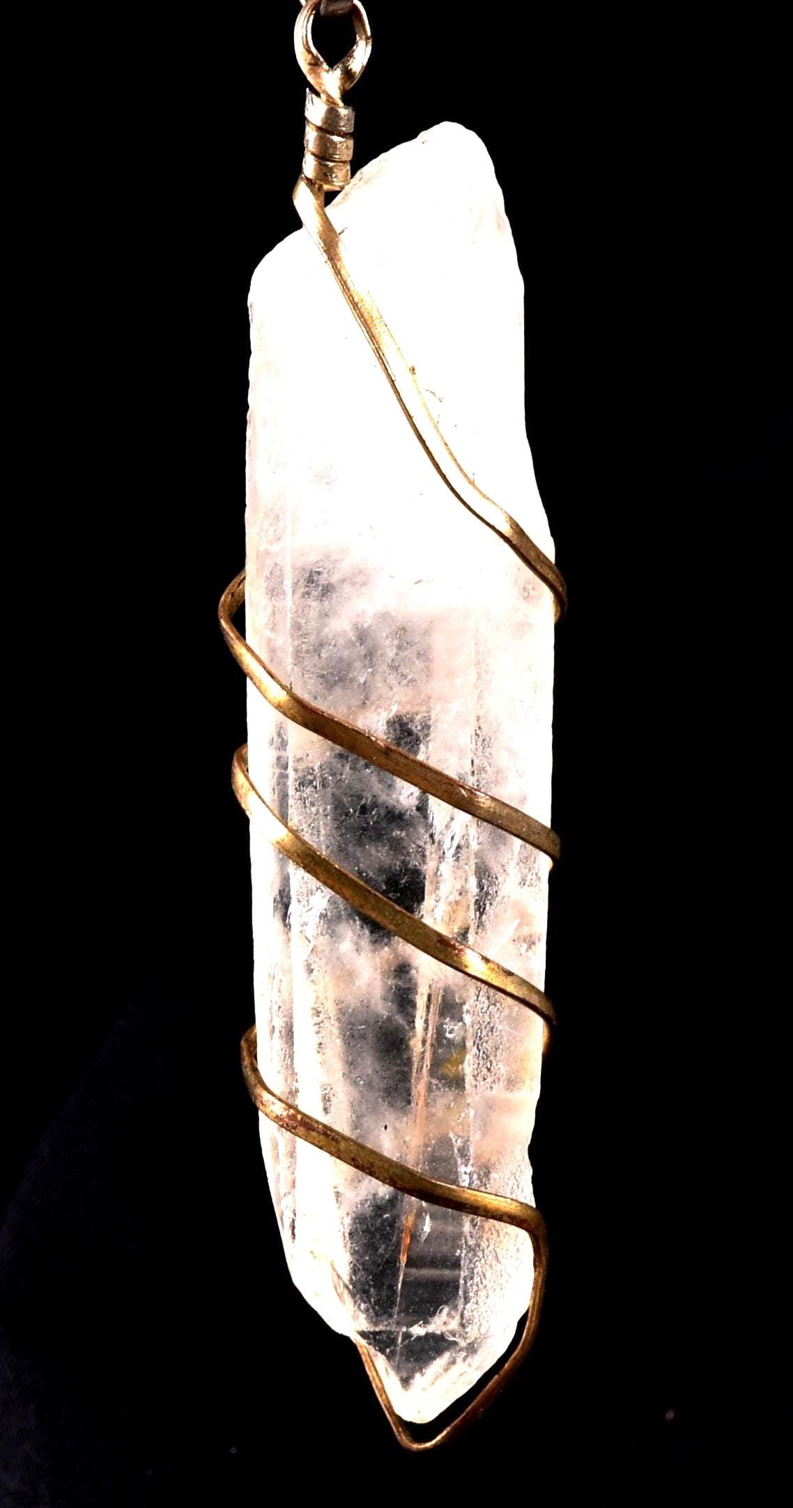 Flower Of Life Himalayan Quartz pendant | Communication  Between Worlds | Powerful Healing Crystal Energy Amplifier Unique 8037