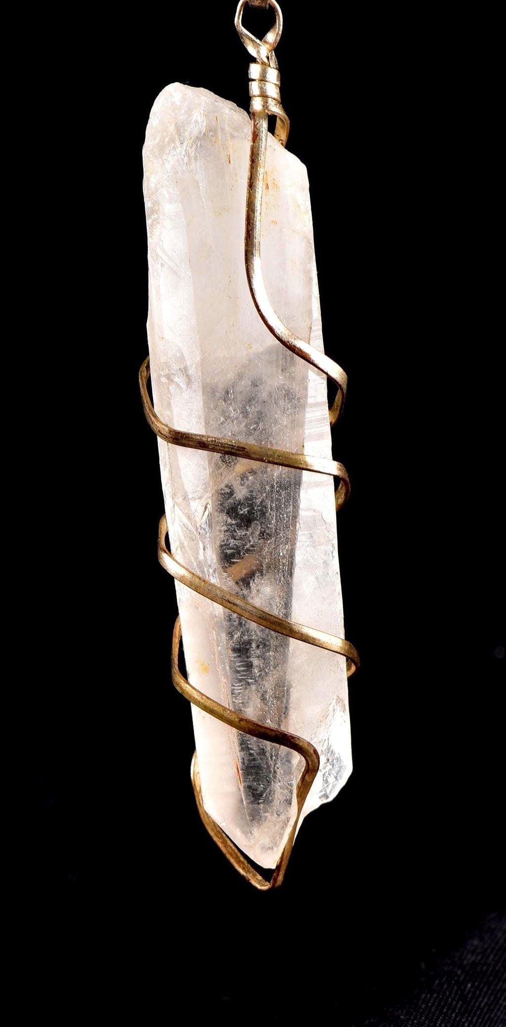 Flower Of Life Himalayan Quartz pendant | Communication  Between Worlds | Powerful Healing Crystal Energy Amplifier Unique 8037