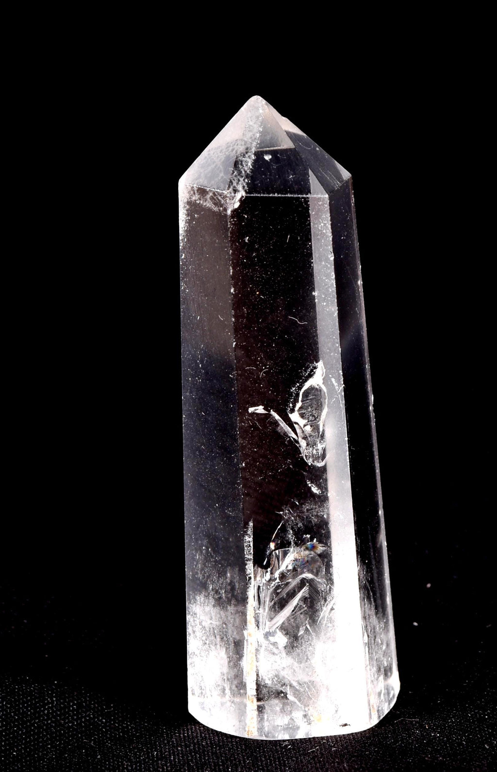 Himalayan wisdom quartz  6 sided   devic mirror obelisk wand   8042