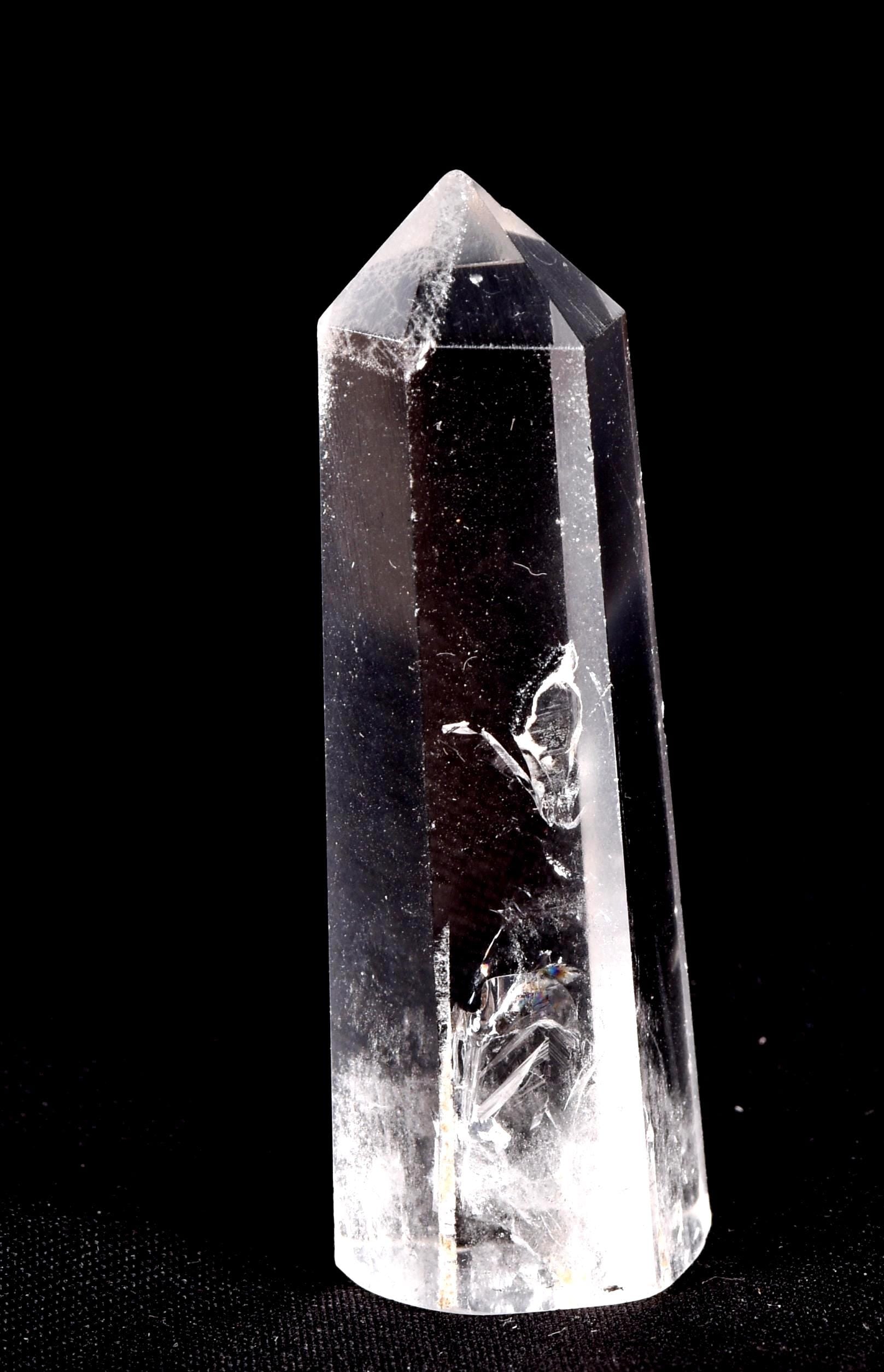 Himalayan wisdom quartz  6 sided   devic mirror obelisk wand   8042