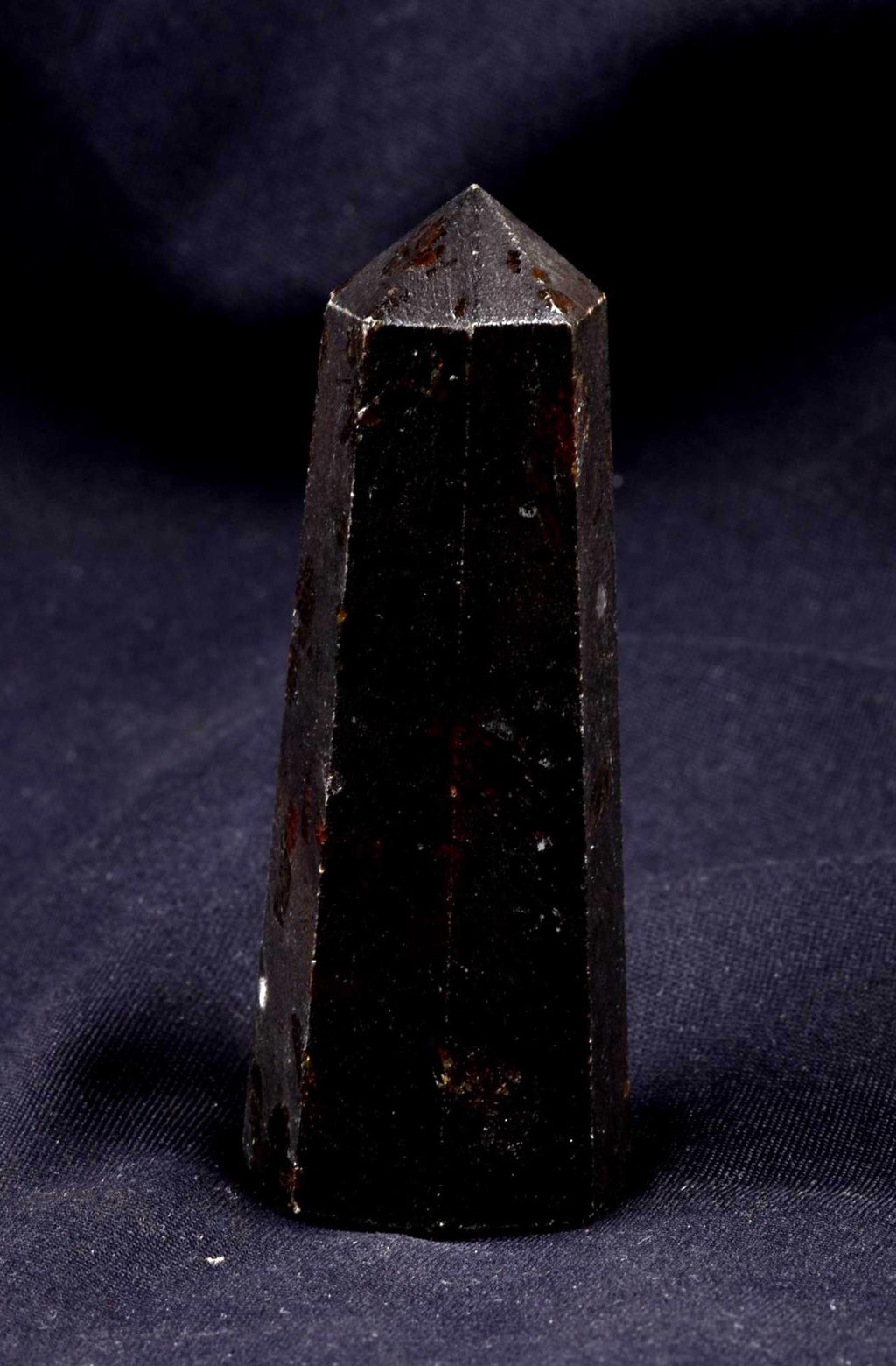 Black tourmaline  eight sided obelisk  negativity,radiation shaman  healing wand # 8056