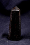 Black tourmaline  eight sided obelisk  negativity,radiation shaman  healing wand # 8056