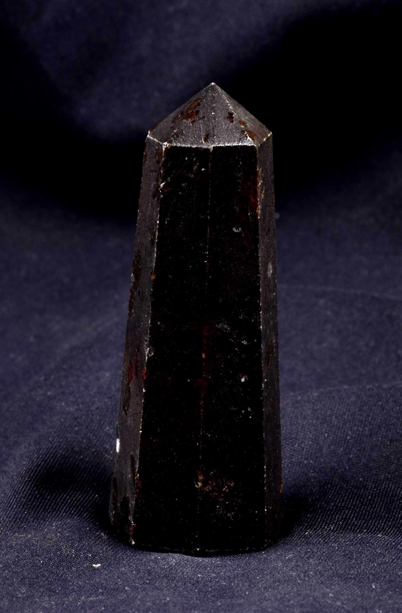 Black tourmaline  eight sided obelisk  negativity,radiation shaman  healing wand # 8056
