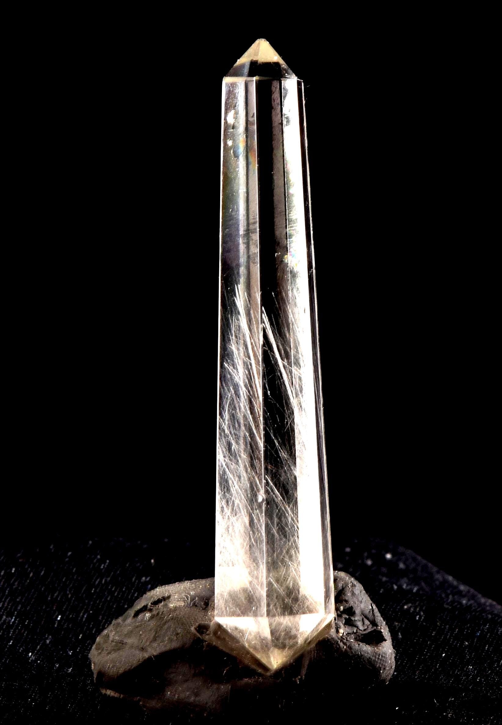 Satyaloka  quartz  double terminated silver rutile '' 6 sided'' High frequency synergy 12 crystal ''sat-chit -ananda. 7108