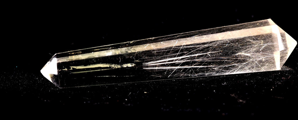Satyaloka  quartz  double terminated silver rutile '' 6 sided'' High frequency synergy 12 crystal ''sat-chit -ananda. 7108