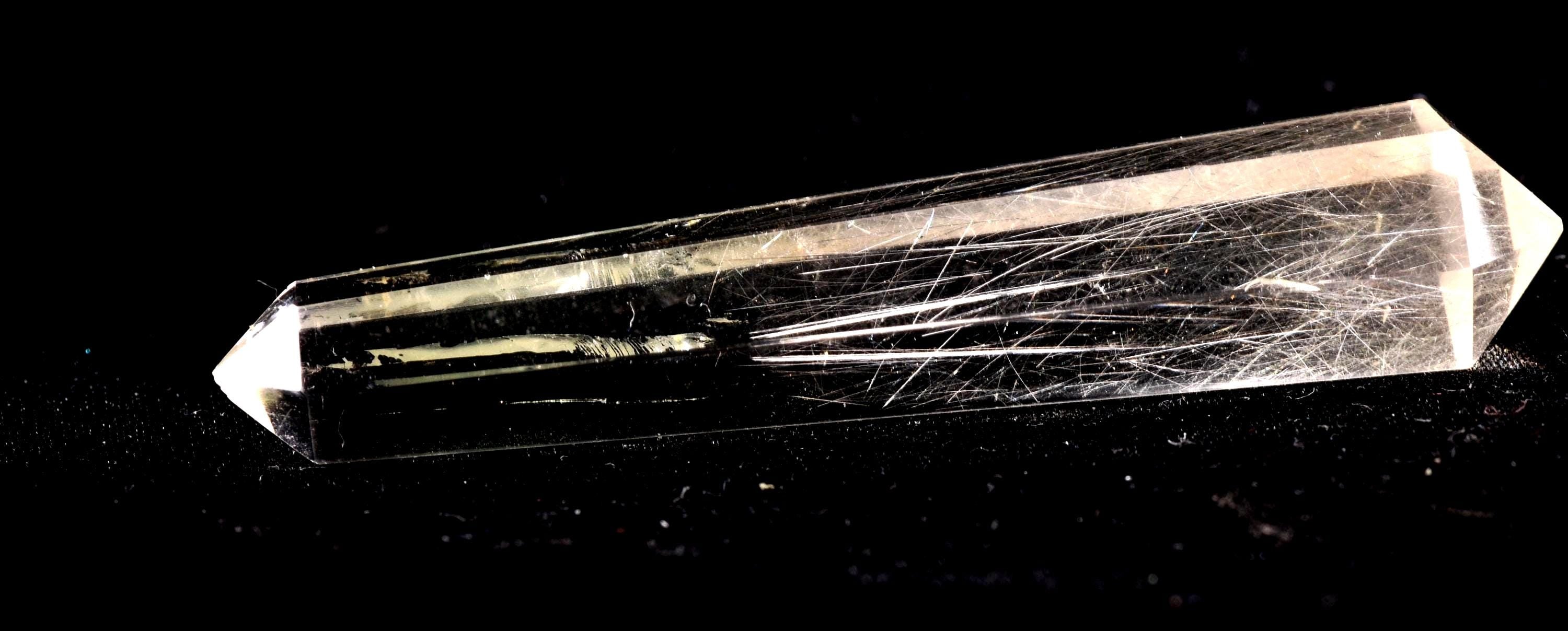 Satyaloka  quartz  double terminated silver rutile '' 6 sided'' High frequency synergy 12 crystal ''sat-chit -ananda. 7108