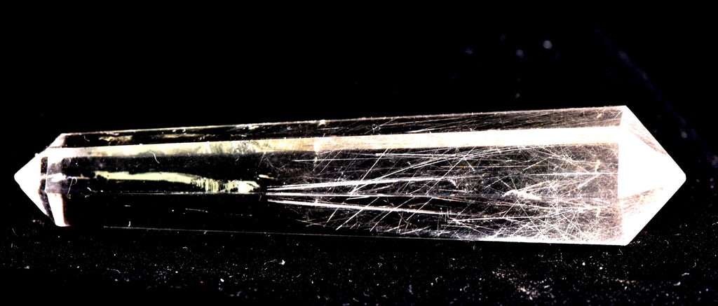 Satyaloka  quartz  double terminated silver rutile '' 6 sided'' High frequency synergy 12 crystal ''sat-chit -ananda. 7108