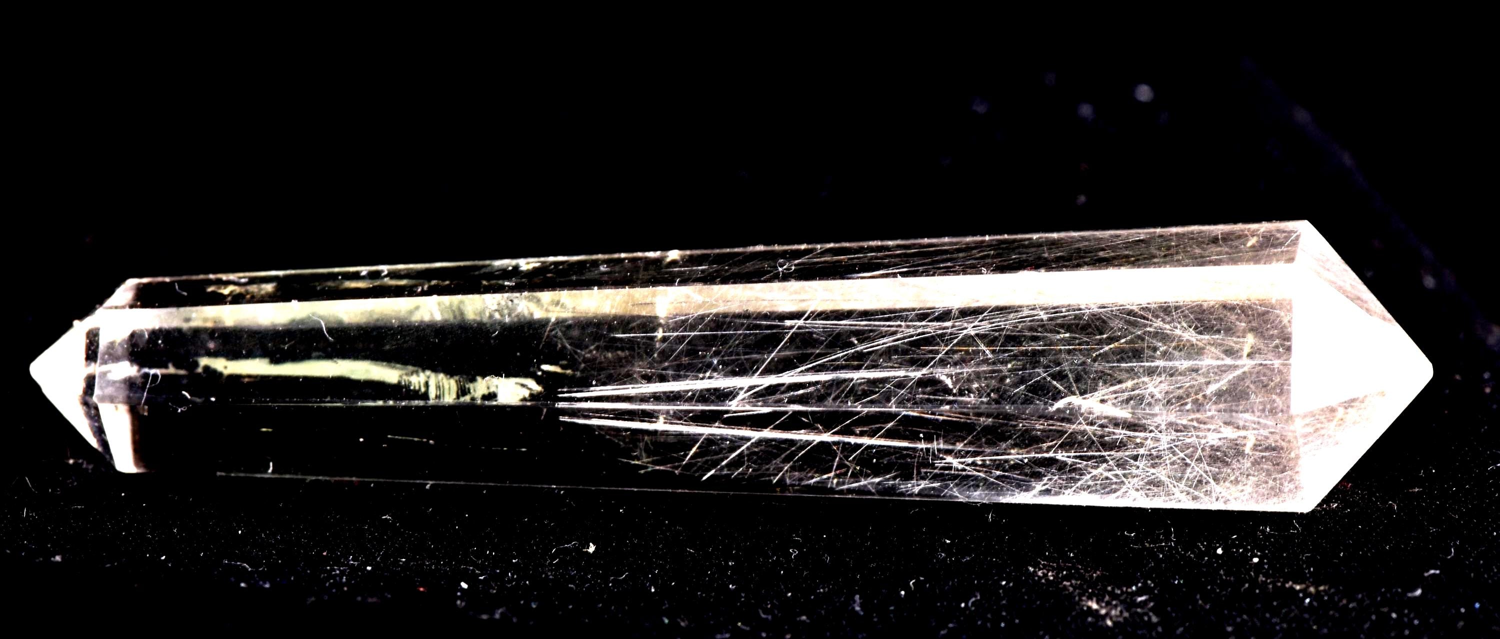 Satyaloka  quartz  double terminated silver rutile '' 6 sided'' High frequency synergy 12 crystal ''sat-chit -ananda. 7108